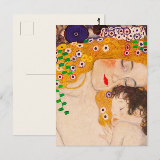 Gustav Klimt - Mutter und Kind Postkarte (Vorne/Hinten)