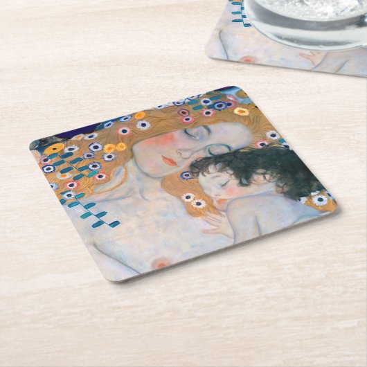 Gustav Klimt - Mutter und Kind Rechteckiger Pappuntersetzer (angewinkelt)