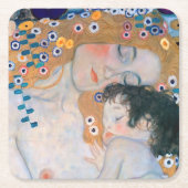 Gustav Klimt - Mutter und Kind Rechteckiger Pappuntersetzer (Vorderseite)