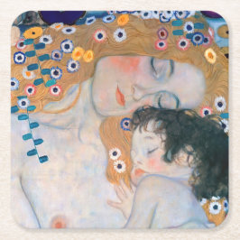 Gustav Klimt - Mutter und Kind Rechteckiger Pappuntersetzer