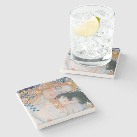 Gustav Klimt - Mutter und Kind Steinuntersetzer (Seitenansicht)