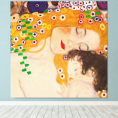 Gustav Klimt - Mutter- und Kinderposter Leinwanddruck (Insitu (Holzboden))