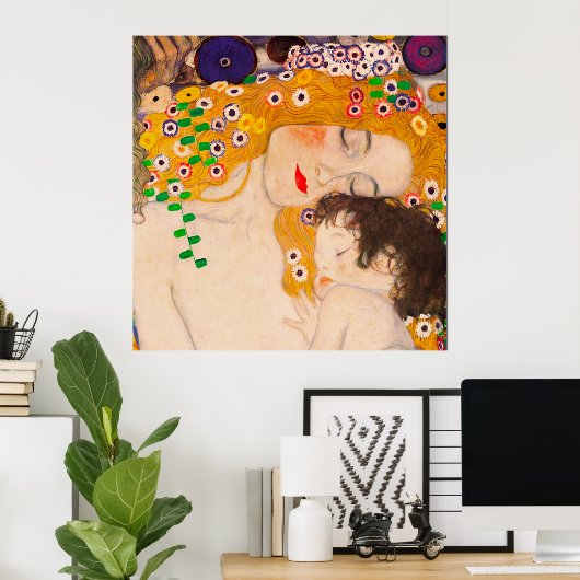 Gustav Klimt - Mutter- und Kinderposter Poster (Heimbüro)