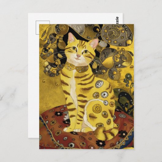 Gustav Klimt niedlicher Katzenlöffel, Gustav klimt Postkarte (Vorne/Hinten)