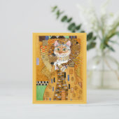 Gustav Klimt niedlicher Katzenlöffel Postkarte (Stehend Vorderseite)