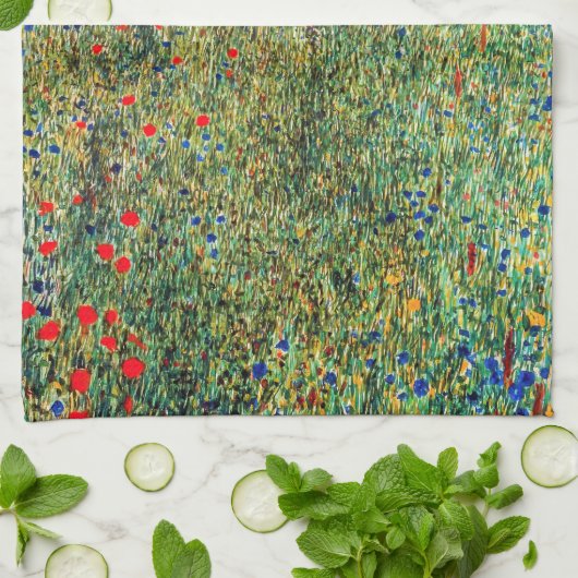 Gustav Klimt - Orchard Geschirrtuch (Gefaltet)