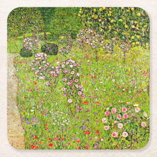 Gustav Klimt Orchard mit Rose Rechteckiger Pappuntersetzer