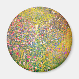 Gustav Klimt Pink Blume Magnet