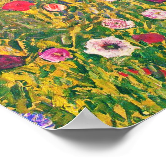 Gustav Klimt Pink Blume Poster (Ecke)