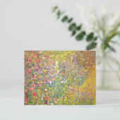 Gustav Klimt Pink Flowers Postcard Postkarte (Stehend Vorderseite)