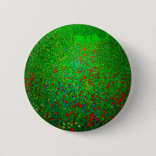 Gustav Klimt Poppy Field Button