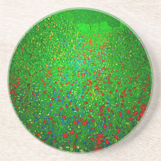 Gustav Klimt Poppy Field Getränkeuntersetzer (Vorne)