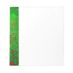 Gustav Klimt Poppy Field Notizblock