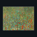 Gustav Klimt Poppy Field Postcard Postkarte<br><div class="desc">Gustav Klimt Poppy Field postcard. Oil painting on canvas from 1907. One of Austrian artist’s Gustav Klimt’s most enchanting landscapes, Poppy field feature a beautiful field of blooming red poppies sprawling out into the distanz with trees rising on the horizon. The painting feature Klimt's lovely mix of impressionism and art...</div>