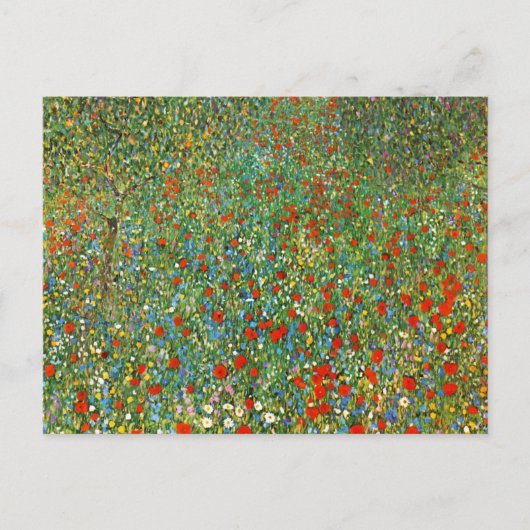Gustav Klimt Poppy Field Postcard Postkarte (Vorderseite)