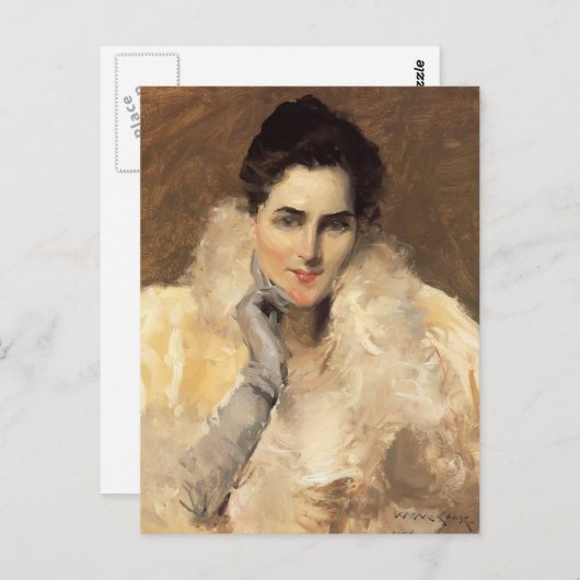 Gustav Klimt- Portrait einer Frau Postkarte (Vorne/Hinten)