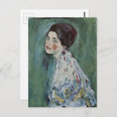 Gustav Klimt - Portrait einer Lady-Malerei Postkarte (Vorne/Hinten)