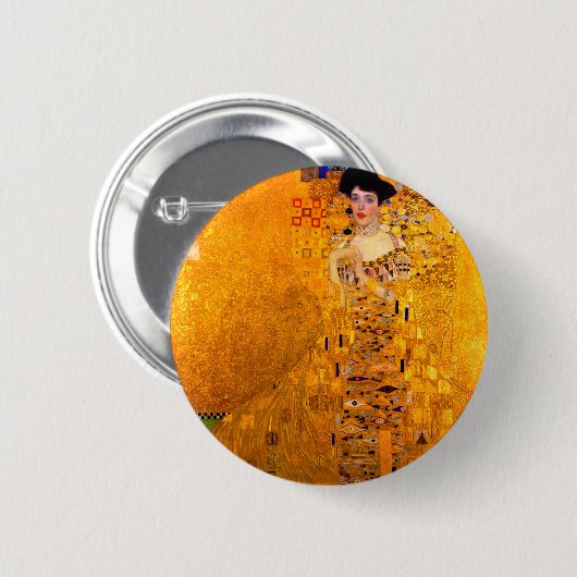 Gustav Klimt Portrait von Adele Bloch Bauer Button (Vorne & Hinten)