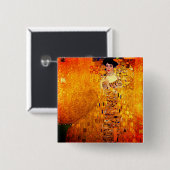 Gustav Klimt Portrait von Adele Bloch Bauer Button (Vorne & Hinten)