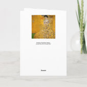 Gustav Klimt - Portrait von Adele Bloch-Bauer I Karte (Rückseite)