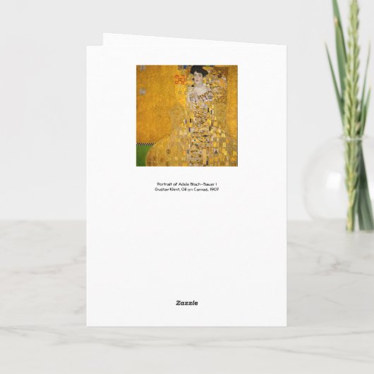 Gustav Klimt - Portrait von Adele Bloch-Bauer I Karte (Rückseite)