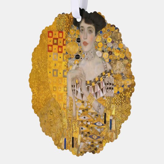 Gustav Klimt - Portrait von Adele Bloch-Bauer I Ornament Karte (Links)