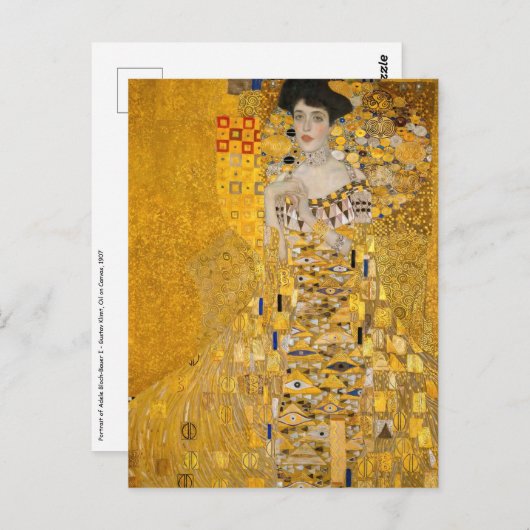 Gustav Klimt - Portrait von Adele Bloch-Bauer I Postkarte (Vorne/Hinten)