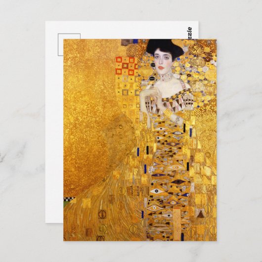 Gustav Klimt Portrait von Adele Bloch-Bauer I Postkarte (Vorne/Hinten)