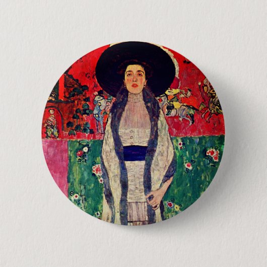 Gustav Klimt Portrait von Adele Bloch-Bauer II Button (Vorderseite)