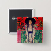 Gustav Klimt Portrait von Adele Bloch-Bauer II Button (Vorne & Hinten)