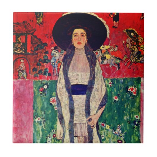 Gustav Klimt Portrait von Adele Bloch-Bauer II Fliese (Vorderseite)