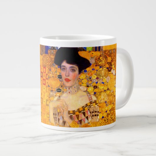 Gustav Klimt Portrait von Adele Bloch Bauer Jumbo-Tasse (Vorderseite Rechts)