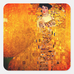 Gustav Klimt Portrait von Adele Bloch Bauer Quadratischer Aufkleber