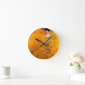 Gustav Klimt Portrait von Adele Bloch Bauer Runde Wanduhr (Zuhause)