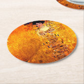 Gustav Klimt Portrait von Adele Bloch Bauer Runder Pappuntersetzer (Angewinkelt)