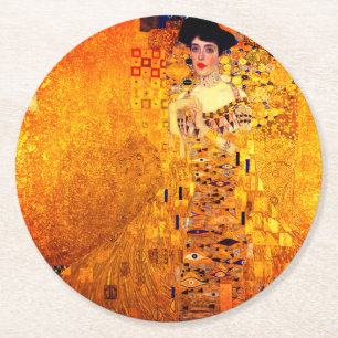 Gustav Klimt Portrait von Adele Bloch Bauer Runder Pappuntersetzer