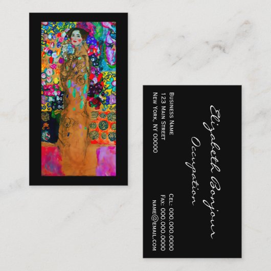 Gustav Klimt Print ~ Visitenkarte (Vorne/Hinten)