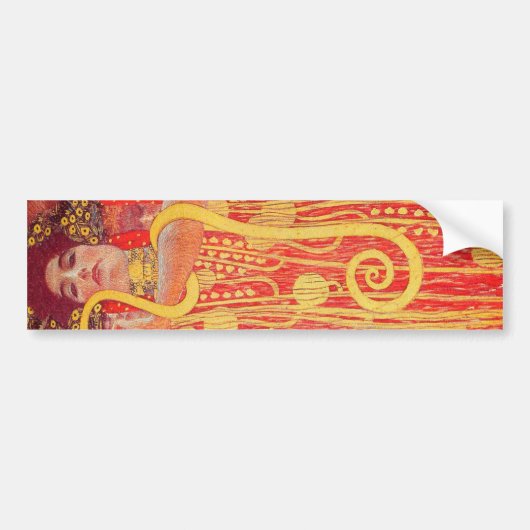 Gustav Klimt Red Woman Gold Schlangen Malerei Autoaufkleber (Vorne)