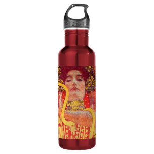 Gustav Klimt Red Woman Gold Schlangen Malerei Edelstahlflasche