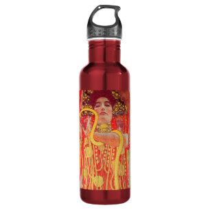 Gustav Klimt Red Woman Gold Schlangen Malerei Edelstahlflasche
