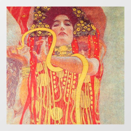 Gustav Klimt Red Woman Gold Schlangen Malerei Fensteraufkleber (Blatt)