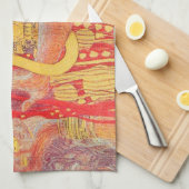 Gustav Klimt Red Woman Gold Schlangen Malerei Geschirrtuch (Viertel Falte)