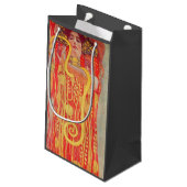 Gustav Klimt Red Woman Gold Schlangen Malerei Kleine Geschenktüte (Rückseite Schrägansicht)