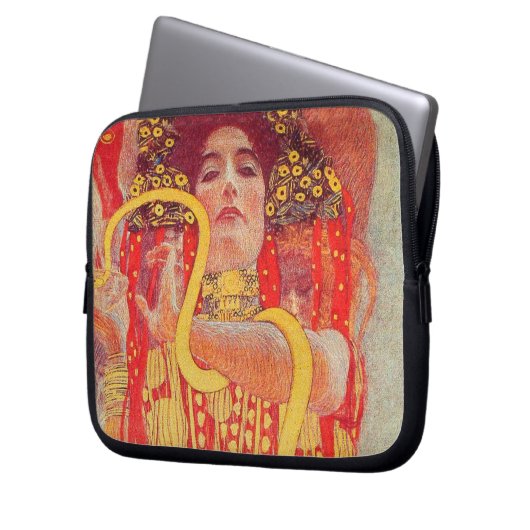 Gustav Klimt Red Woman Gold Schlangen Malerei Laptopschutzhülle (Vorderseite Links)