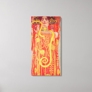 Gustav Klimt Red Woman Gold Schlangen Malerei Leinwanddruck