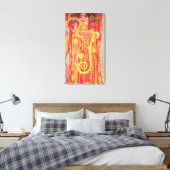 Gustav Klimt Red Woman Gold Schlangen Malerei Leinwanddruck (Insitu (Schlafzimmer))