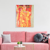 Gustav Klimt Red Woman Gold Schlangen Malerei Leinwanddruck (Insitu (Wohnzimmer))