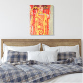 Gustav Klimt Red Woman Gold Schlangen Malerei Leinwanddruck (Insitu (Schlafzimmer))