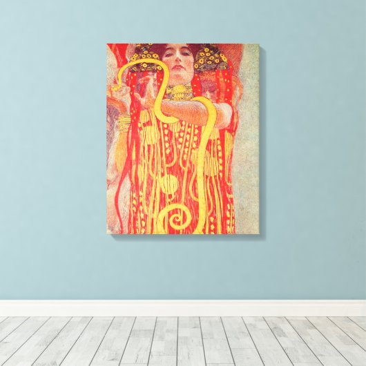 Gustav Klimt Red Woman Gold Schlangen Malerei Leinwanddruck (Insitu (Holzboden))