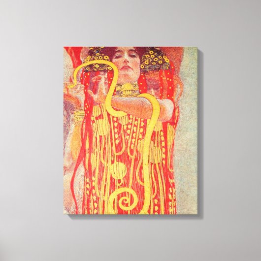 Gustav Klimt Red Woman Gold Schlangen Malerei Leinwanddruck (Vorderseite)